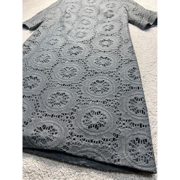Adrianna Papell Gray Lace Cocktail Dress Party Career Size 12 Crochet Career - Picture 9 of 13